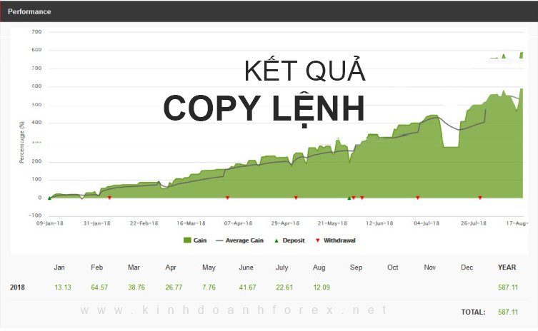 Kết quả giao dịch Copy lệnh